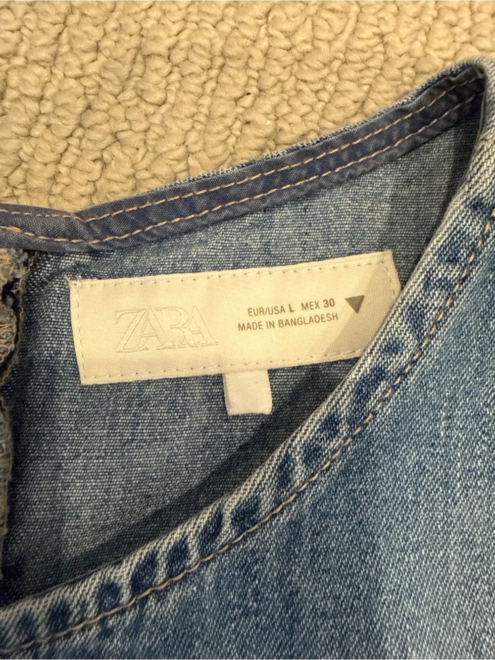 Zara Sleeveless Denim A-Line Dress in Faded Blue - Picture 2 of 2
